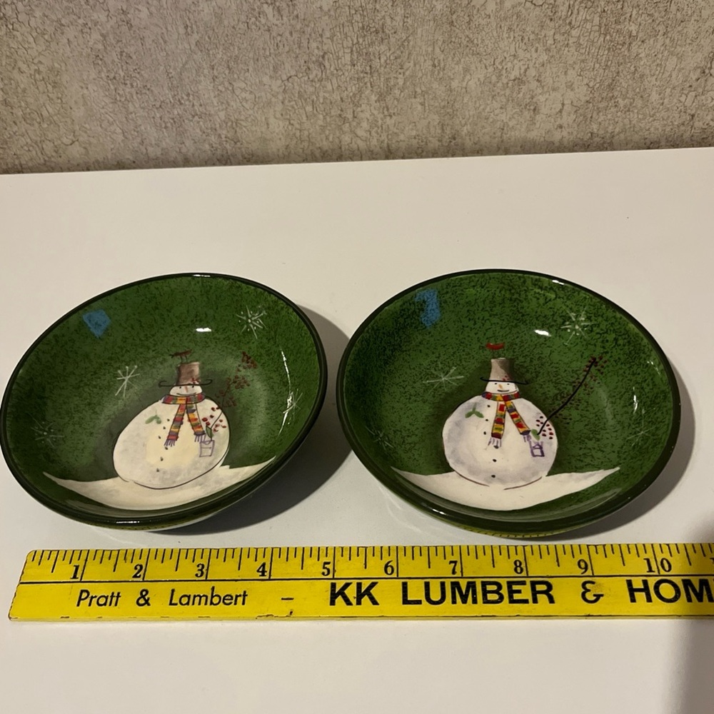 Oneida Sakura Christmas Snowman Red and Green Mug and Bowl Set Great Condition - Picture 7 of 11